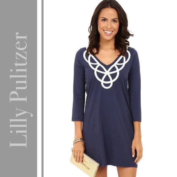 Lilly Pulitzer Blaire Navy & White Dress - Picture 1 of 7